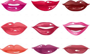 Colorful Lips Pattern Background PNG image