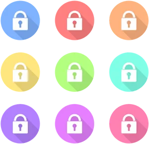 Colorful Lock Icons Set PNG image