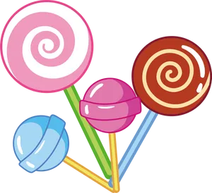 Colorful Lollipops Vector Illustration