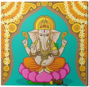 Colorful Lord Ganesha Artwork PNG image