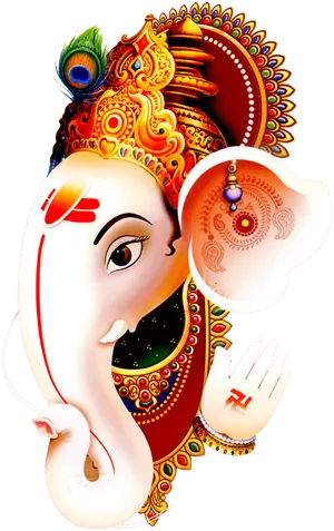 Colorful Lord Ganesha Artwork PNG image