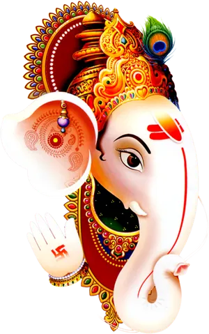 Colorful Lord Ganesha Artwork PNG image