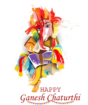 Colorful Lord Ganesha Ganesh Chaturthi Celebration PNG image