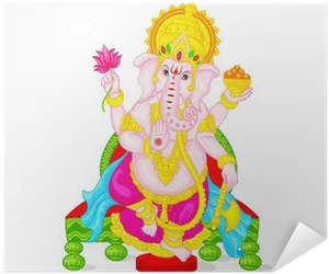 Colorful Lord Ganesha Illustration PNG image