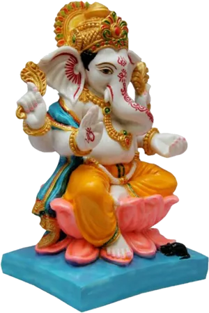 Colorful Lord Ganesha Statue PNG image