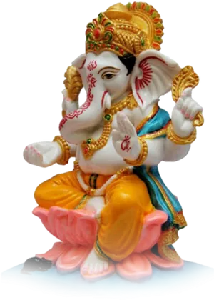 Colorful Lord Ganesha Statue PNG image