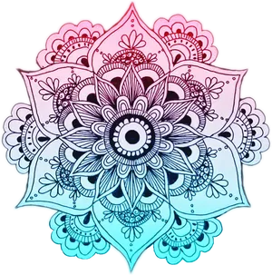 Colorful Lotus Mandala Artwork PNG image