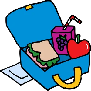 Colorful Lunchbox Contents PNG image