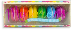 Colorful Macaron Erasers Pack PNG