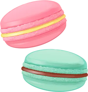 Colorful Macarons Illustration PNG image