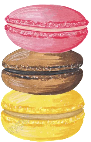 Colorful Macarons Stack Illustration PNG image