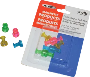Colorful Magnetic Push Pins Packaging PNG