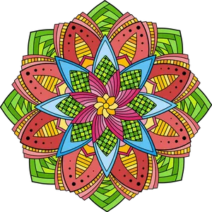 Colorful Mandala Artwork PNG image