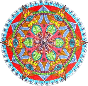 Colorful Mandala Artwork PNG image