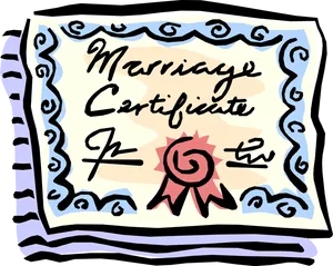 Colorful Marriage Certificate Clipart PNG image