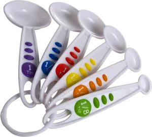 Colorful Measuring Spoons Set PNG image