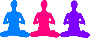 Colorful_ Meditation_ Silhouettes PNG image