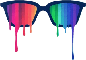 Colorful Melted Sunglasses Artwork PNG image