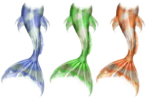 Colorful Mermaid Tails Collection PNG image