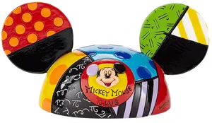 Colorful Mickey Mouse Ears Club PNG image