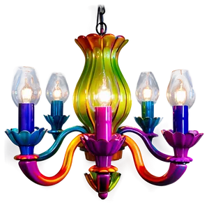 Colorful Modern Chandelier PNG 12