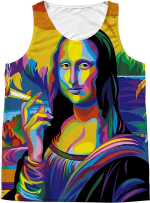 Colorful Mona Lisa Tank Top PNG