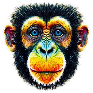 Colorful Monkey Face Artwork PNG Rxm PNG