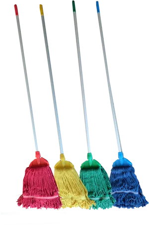 Colorful Mops In A Row PNG