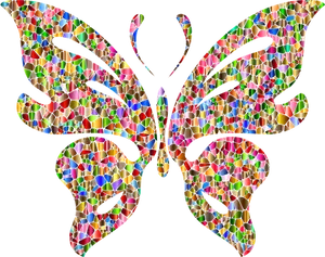 Colorful Mosaic Butterfly Artwork