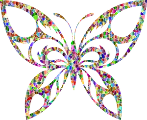 Colorful_ Mosaic_ Butterfly_ Wings PNG image