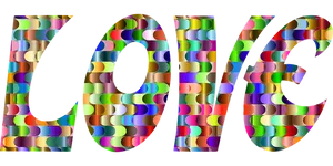 Colorful Mosaic Love Text