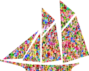 Colorful_ Mosaic_ Sailboat_ Artwork PNG image