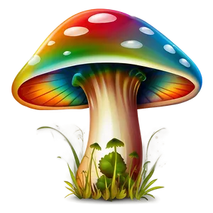 Colorful Mushroom Cartoon Png Qsn42 PNG image