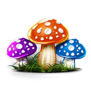 Colorful Mushroom PNG Tqs
