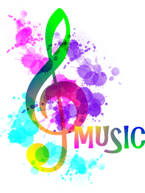 Colorful Music Note Splash PNG image