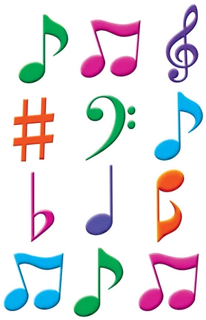 Colorful Music Notesand Symbols PNG