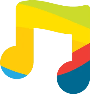 Colorful Musical Note Graphic PNG image