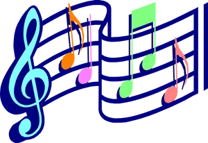 Colorful Musical Notes Graphic PNG image