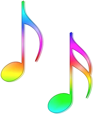 Colorful Musical Notes Graphic PNG image