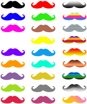 Colorful Mustache Collection