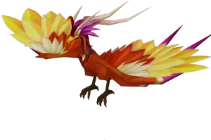 Colorful Mythical Phoenix Illustration