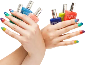 Colorful Nail Polish Display