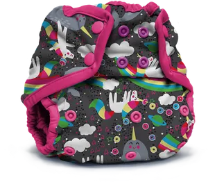 Colorful Narwhal Cloth Diaper PNG