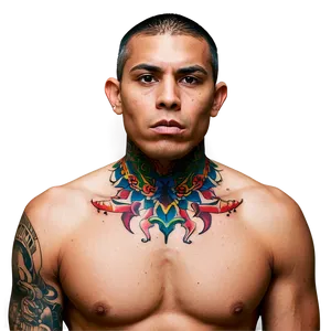 Colorful Neck Tattoo Representations PNG 06122024