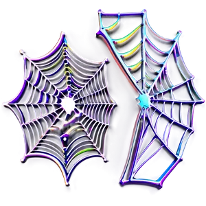 Colorful Neon Spider Web Art PNG