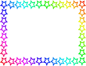 Colorful Neon Star Border Graphic PNG image