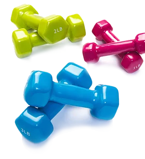 Colorful Neoprene Dumbbells Set PNG image