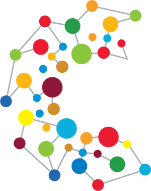 Colorful Network Connections Graphic PNG image