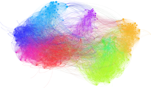 Colorful Network Graph Visualization PNG image