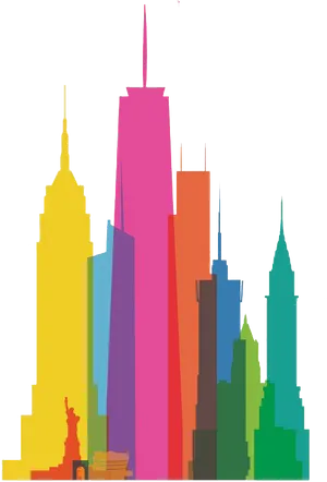 Colorful_ New_ York_ Skyline_ Silhouette